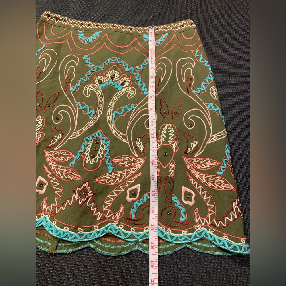 New Anthropologie Japna‎ A-line mini skirt size 6 Beaded Embroidered - Picture 3 of 7